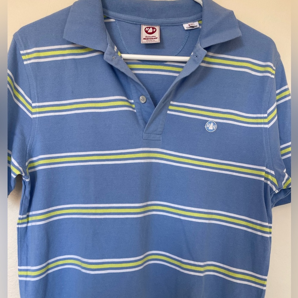 Murphy & NYE Nautica Striped Blue Polo Shirt 100% Cotton - Picture 7 of 12